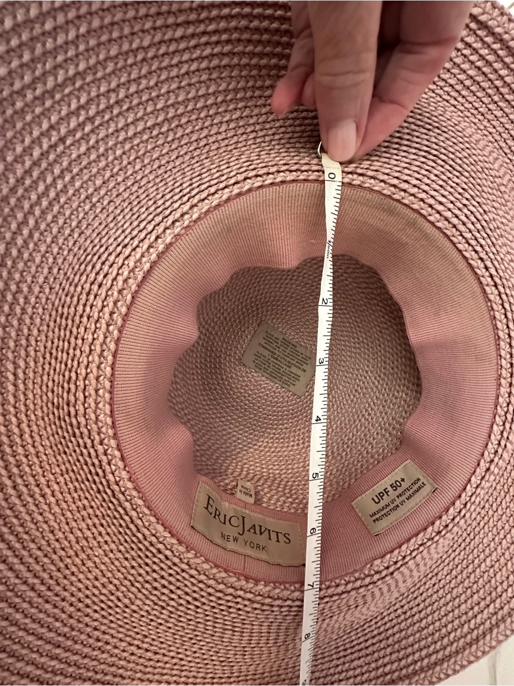 Eric Javits Wide-Brim Straw Sun Hat in Dusty Rose - Picture 5 of 6